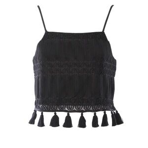 NWT! Show Me Your Mumu Nellie Lace Tassel Crop Tank Top L